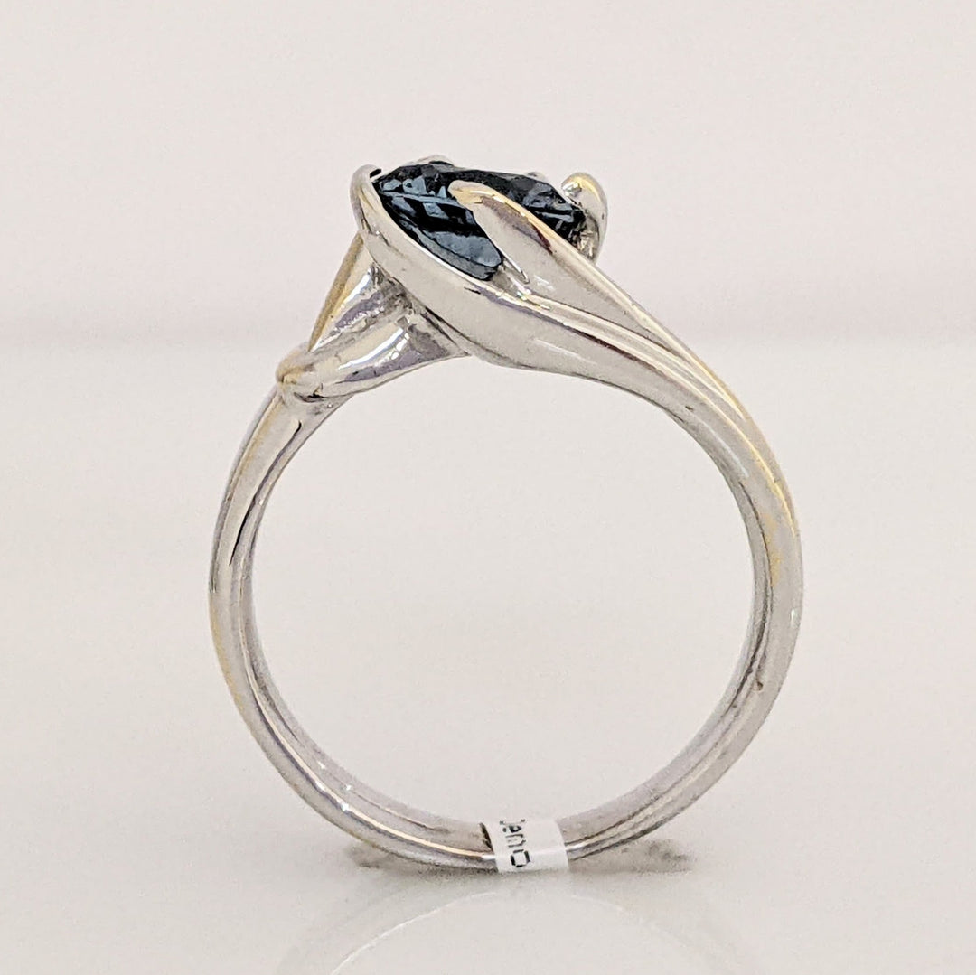 14K/ 10K BLUE TOPAZ ROUND 7MM WITH .10 DIAMOND TOTAL WEIGHT CURVED ESTATE RING/ BAND SET 4.5 GRAMS