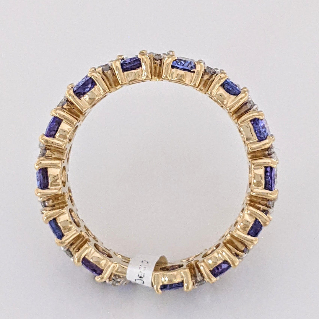 14K TANZANITE OVAL (26) 3X4 WITH (26) MELEE ESTATE BAND 5.4 GRAMS