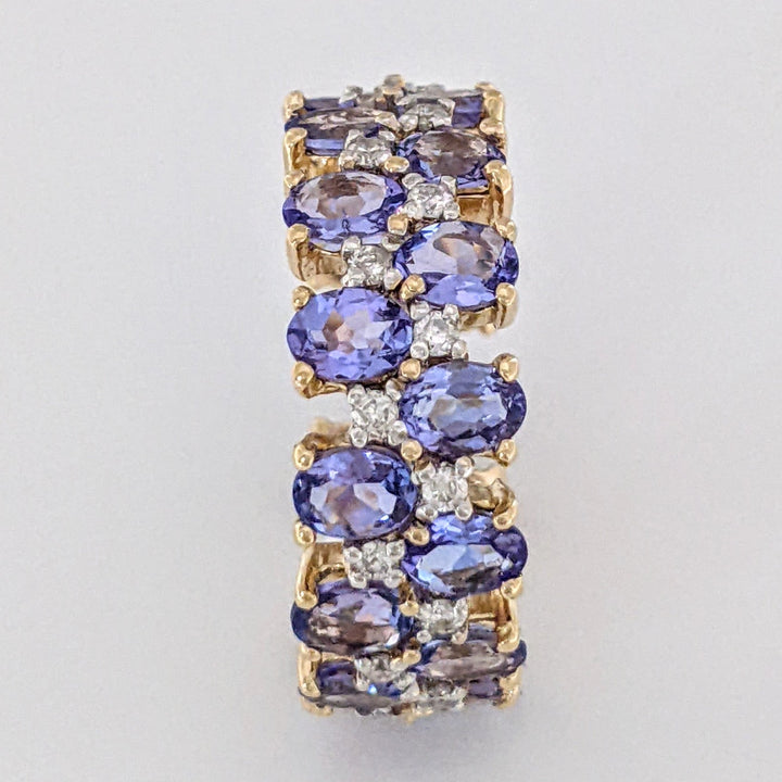 14K TANZANITE OVAL (26) 3X4 WITH (26) MELEE ESTATE BAND 5.4 GRAMS