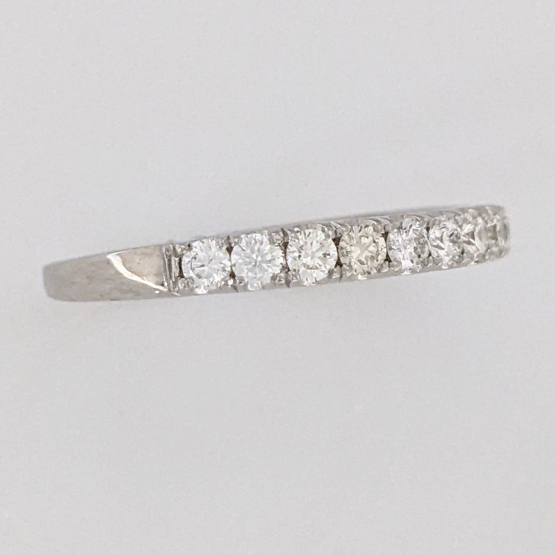 14K WHITE .56 CARAT TOTAL WEIGHT SI1 H DIAMOND ROUND (14) ESTATE PRONG BAND 3.1 GRAMS