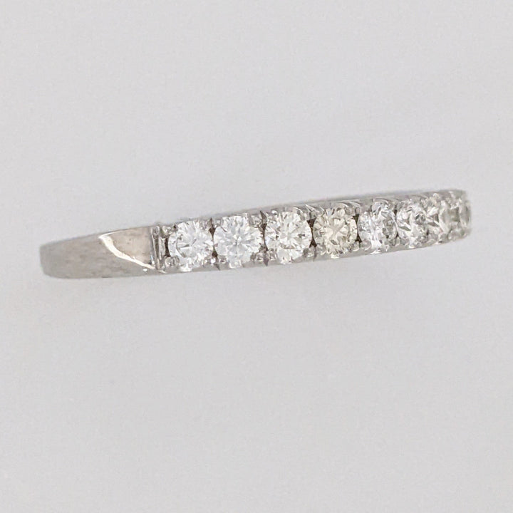 14K WHITE .56 CARAT TOTAL WEIGHT SI1 H DIAMOND ROUND (14) ESTATE PRONG BAND 3.1 GRAMS