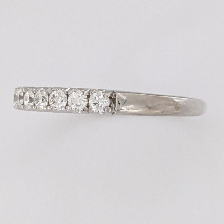 14K WHITE .56 CARAT TOTAL WEIGHT SI1 H DIAMOND ROUND (14) ESTATE PRONG BAND 3.1 GRAMS
