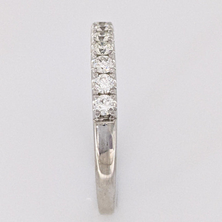 14K WHITE .56 CARAT TOTAL WEIGHT SI1 H DIAMOND ROUND (14) ESTATE PRONG BAND 3.1 GRAMS