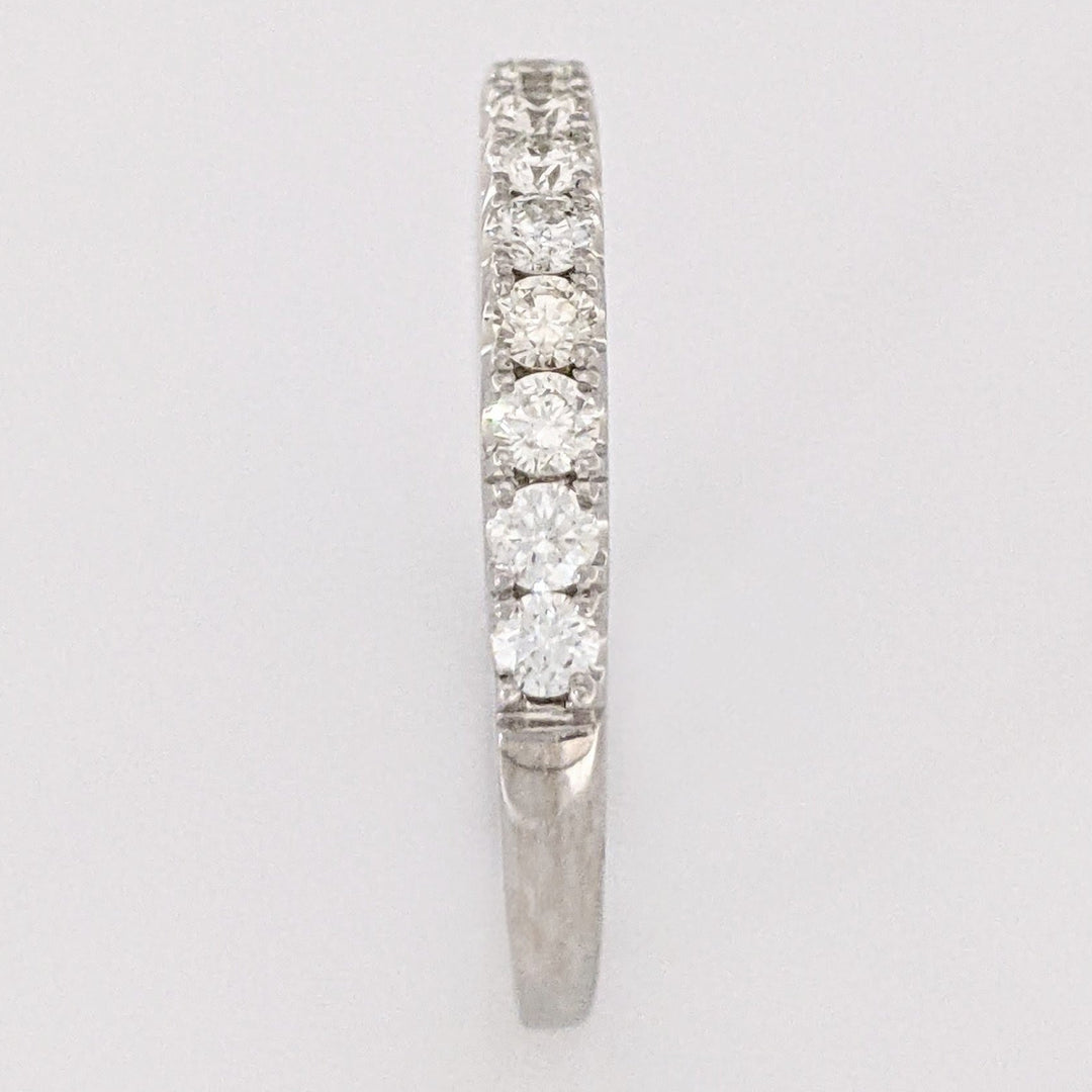 14K WHITE .56 CARAT TOTAL WEIGHT SI1 H DIAMOND ROUND (14) ESTATE PRONG BAND 3.1 GRAMS