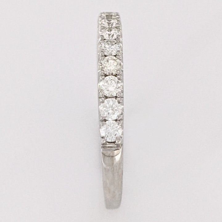 14K WHITE .56 CARAT TOTAL WEIGHT SI1 H DIAMOND ROUND (14) ESTATE PRONG BAND 3.1 GRAMS
