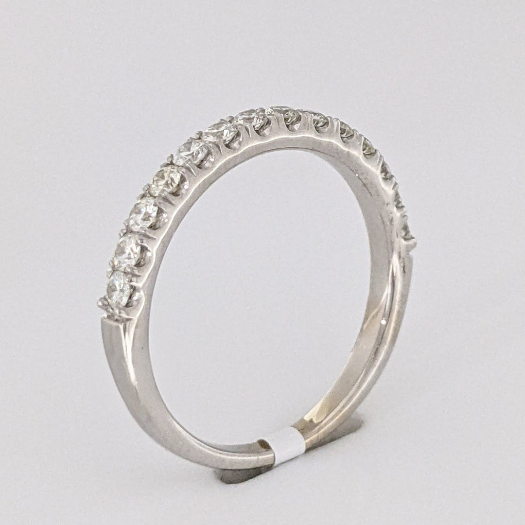 14K WHITE .56 CARAT TOTAL WEIGHT SI1 H DIAMOND ROUND (14) ESTATE PRONG BAND 3.1 GRAMS