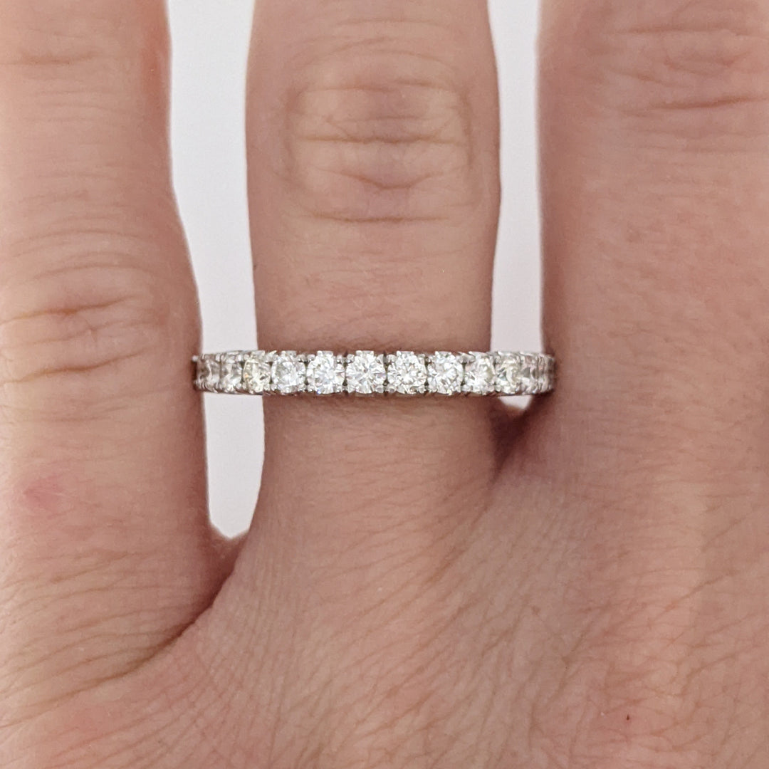 14K WHITE .56 CARAT TOTAL WEIGHT SI1 H DIAMOND ROUND (14) ESTATE PRONG BAND 3.1 GRAMS