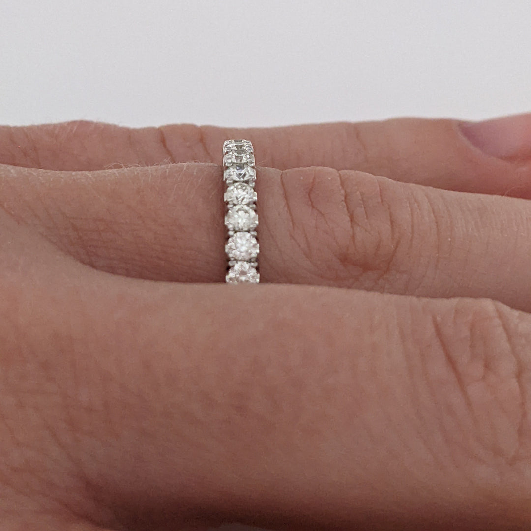 14K WHITE .56 CARAT TOTAL WEIGHT SI1 H DIAMOND ROUND (14) ESTATE PRONG BAND 3.1 GRAMS