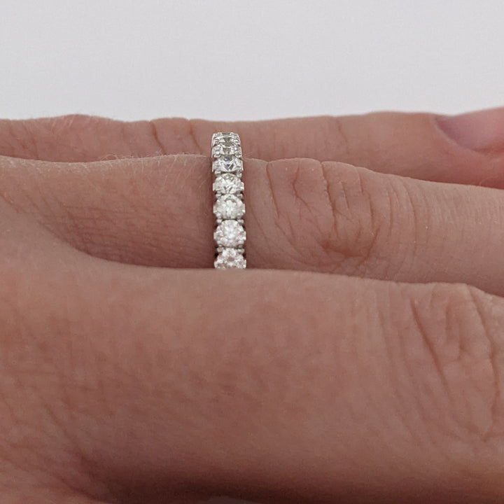 14K WHITE .56 CARAT TOTAL WEIGHT SI1 H DIAMOND ROUND (14) ESTATE PRONG BAND 3.1 GRAMS