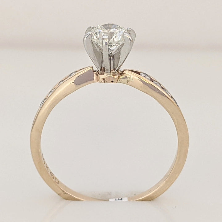 14K .48 CARAT TOTAL WEIGHT VS1 G DIAMOND ROUND (9) ESTATE RING 2.2 GRAMS