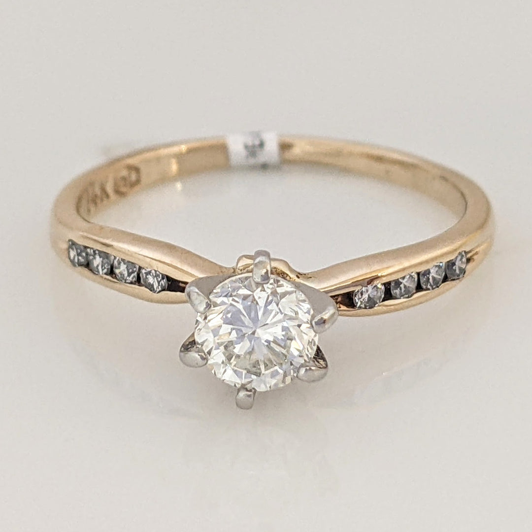 14K .48 CARAT TOTAL WEIGHT VS1 G DIAMOND ROUND (9) ESTATE RING 2.2 GRAMS