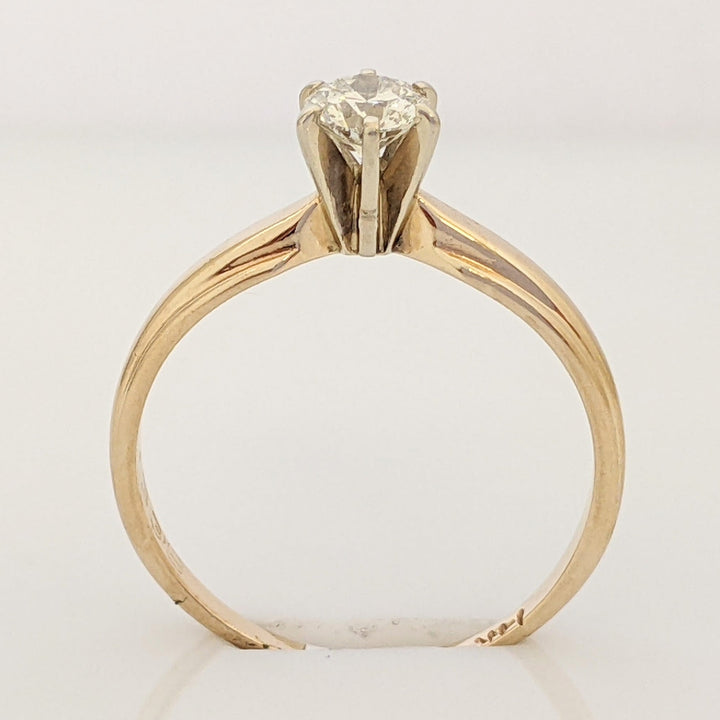 14K .32 CARAT TOTAL SI2 M DIAMOND ROUND SOLITAIRE ESTATE RING 1.9 GRAMS