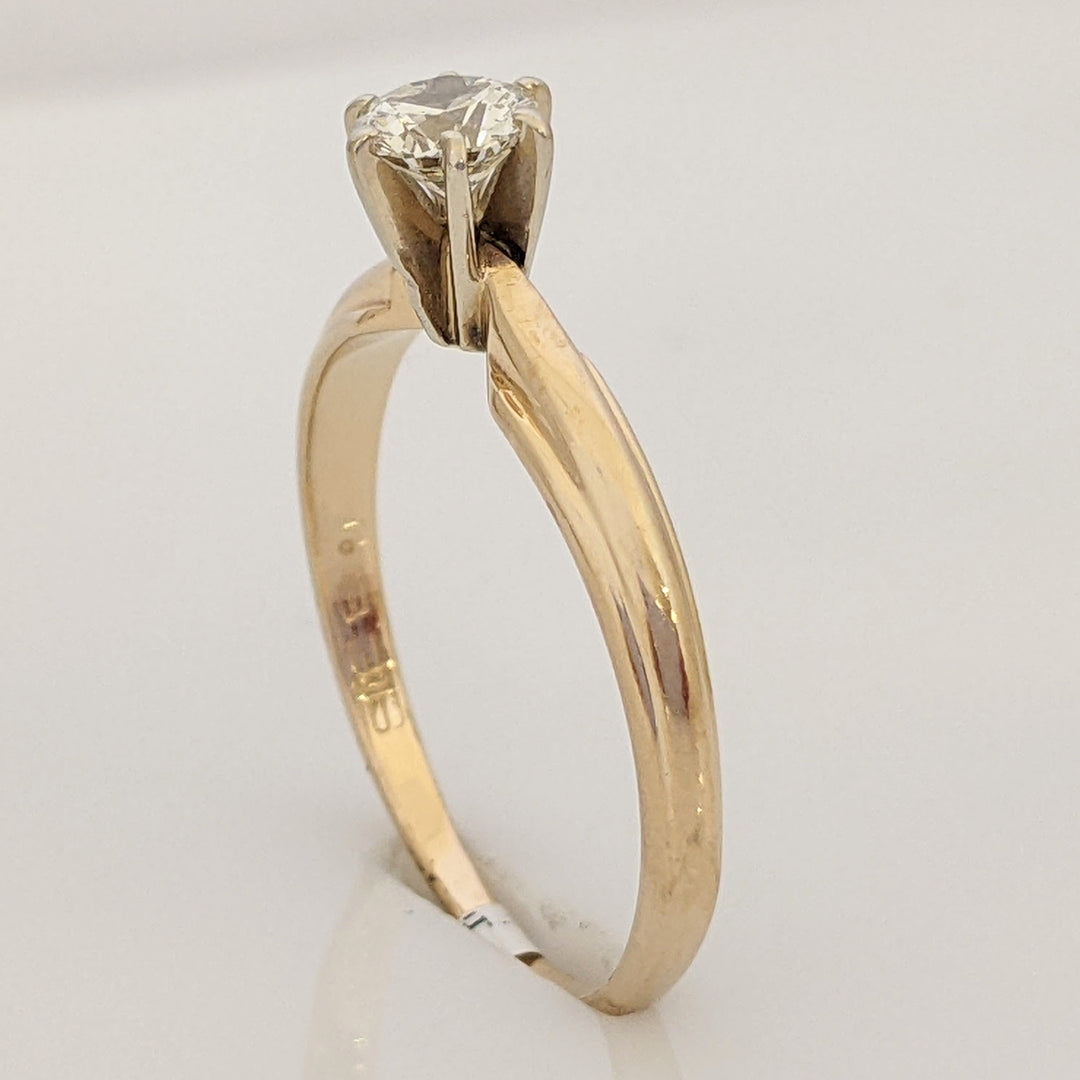 14K .32 CARAT TOTAL SI2 M DIAMOND ROUND SOLITAIRE ESTATE RING 1.9 GRAMS