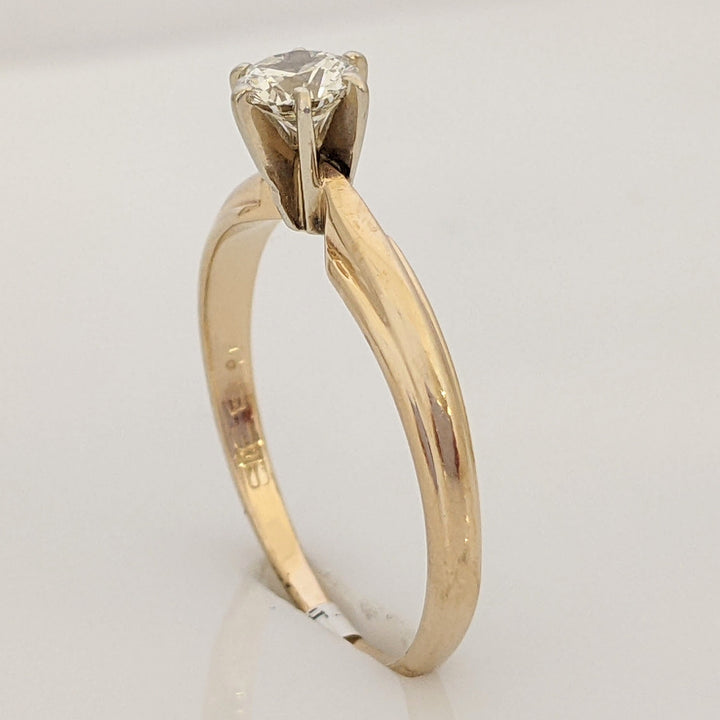 14K .32 CARAT TOTAL SI2 M DIAMOND ROUND SOLITAIRE ESTATE RING 1.9 GRAMS