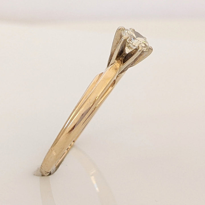 14K .32 CARAT TOTAL SI2 M DIAMOND ROUND SOLITAIRE ESTATE RING 1.9 GRAMS