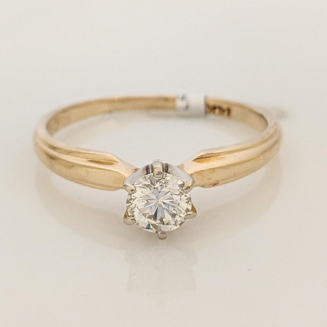 14K .32 CARAT TOTAL SI2 M DIAMOND ROUND SOLITAIRE ESTATE RING 1.9 GRAMS