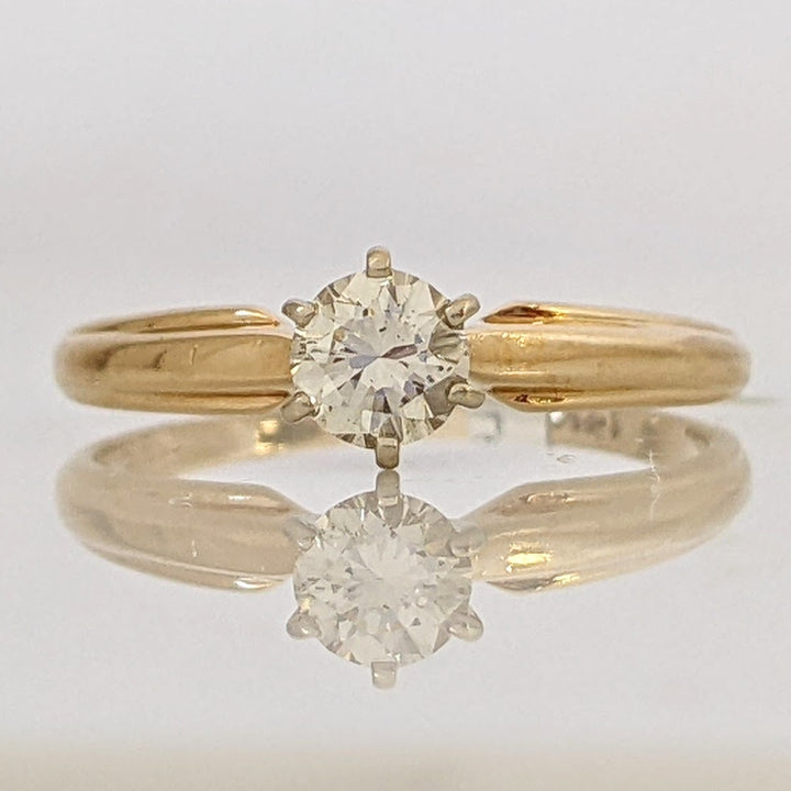 14K .32 CARAT TOTAL SI2 M DIAMOND ROUND SOLITAIRE ESTATE RING 1.9 GRAMS