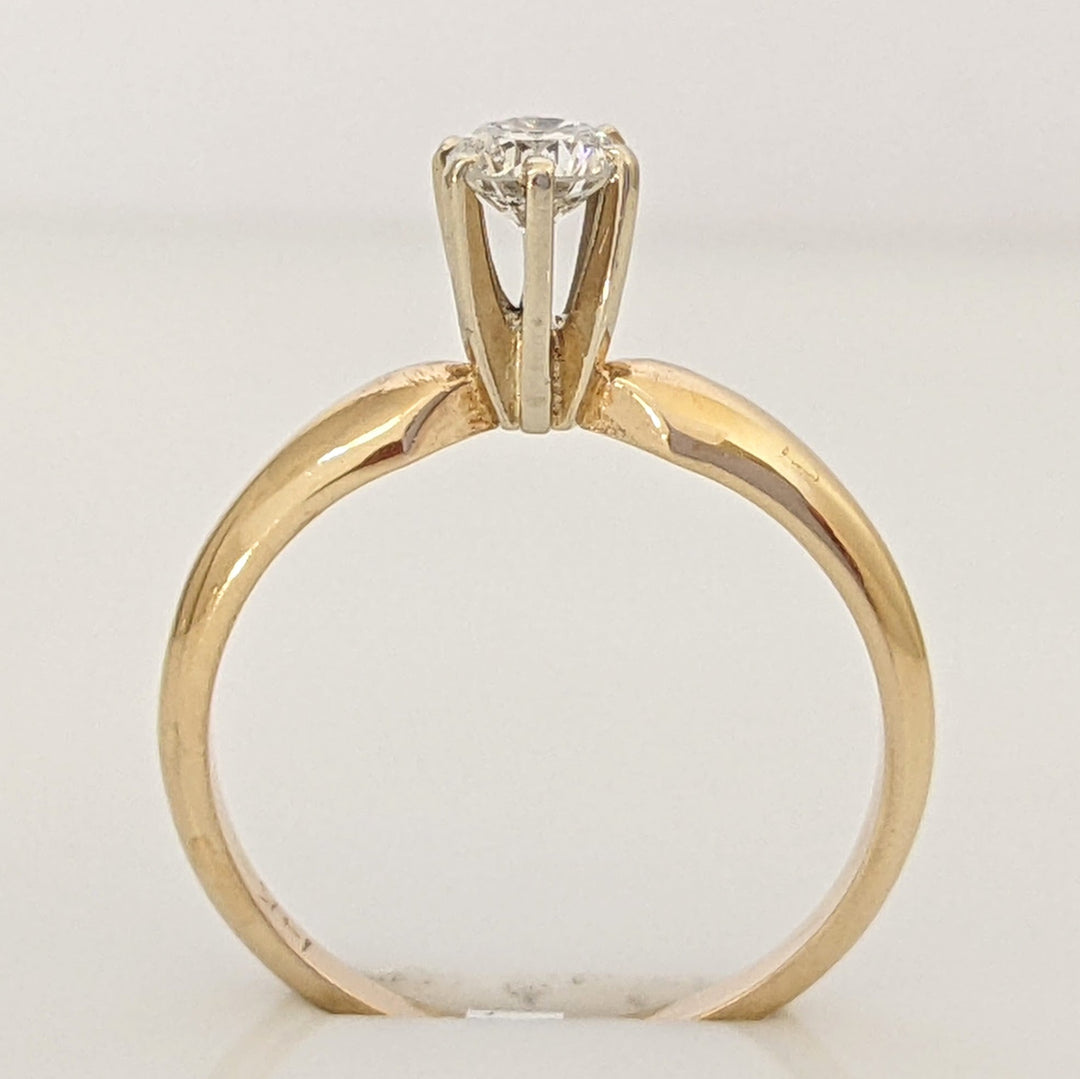14K .25 CARAT TOTAL SI3 I DIAMOND ROUND SOLITAIRE ESTATE RING 1.7 GRAMS