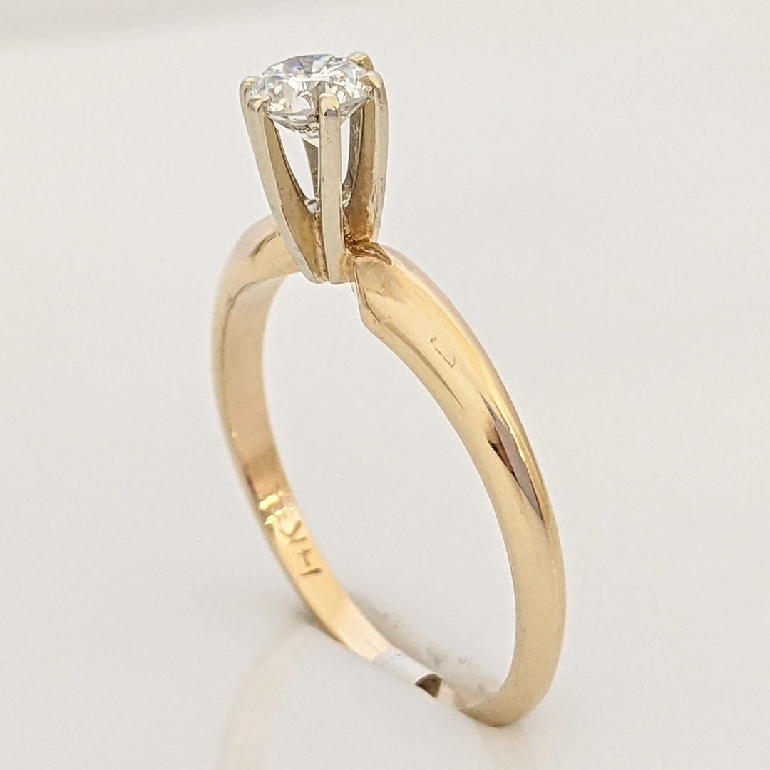 14K .25 CARAT TOTAL SI3 I DIAMOND ROUND SOLITAIRE ESTATE RING 1.7 GRAMS
