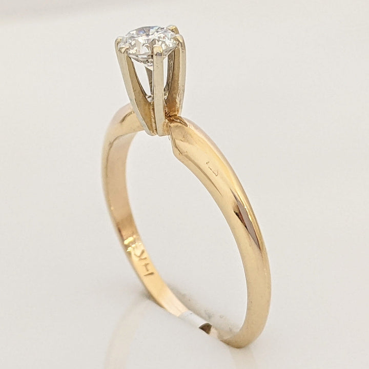 14K .25 CARAT TOTAL SI3 I DIAMOND ROUND SOLITAIRE ESTATE RING 1.7 GRAMS