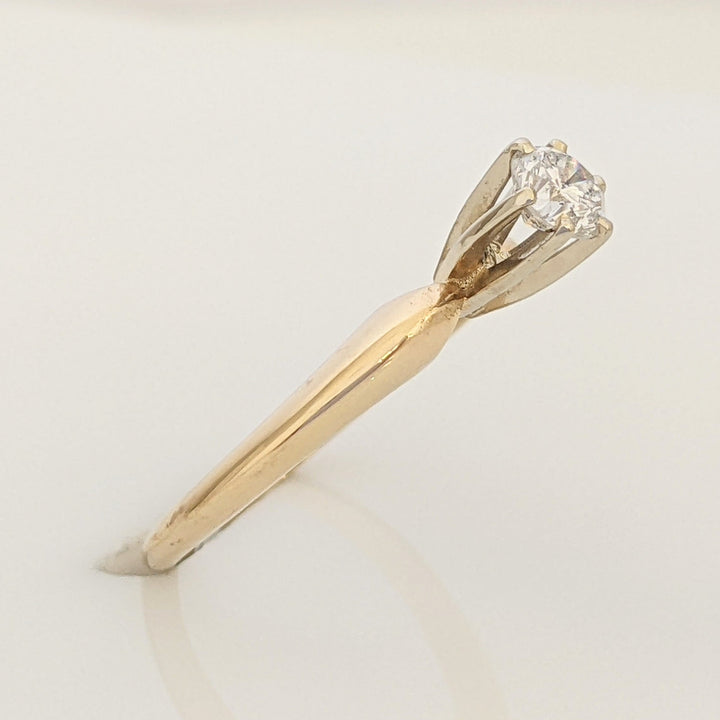 14K .25 CARAT TOTAL SI3 I DIAMOND ROUND SOLITAIRE ESTATE RING 1.7 GRAMS