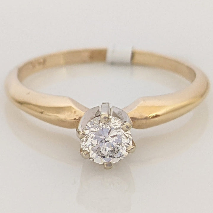 14K .25 CARAT TOTAL SI3 I DIAMOND ROUND SOLITAIRE ESTATE RING 1.7 GRAMS