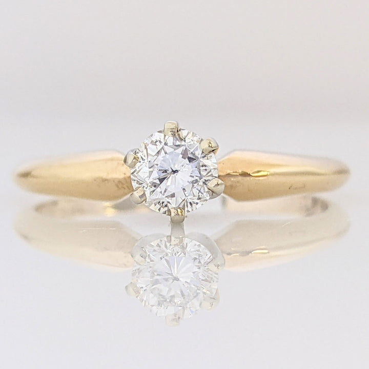 14K .25 CARAT TOTAL SI3 I DIAMOND ROUND SOLITAIRE ESTATE RING 1.7 GRAMS