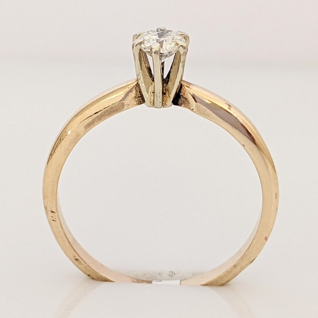 14K .20 CARAT TOTAL I1 H DIAMOND ROUND SOLITAIRE ESTATE RING 1.9 GRAMS