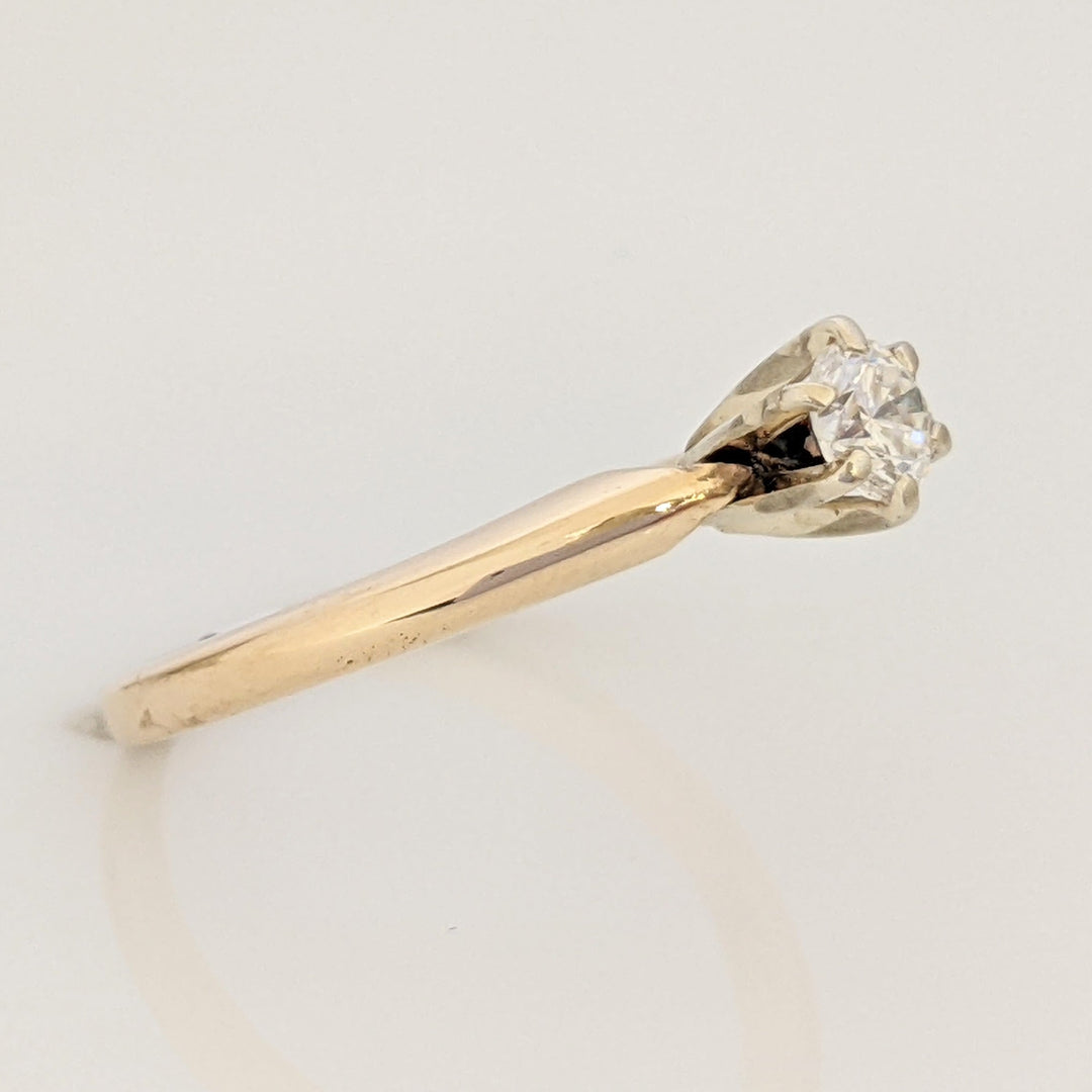 14K .20 CARAT TOTAL I1 H DIAMOND ROUND SOLITAIRE ESTATE RING 1.9 GRAMS