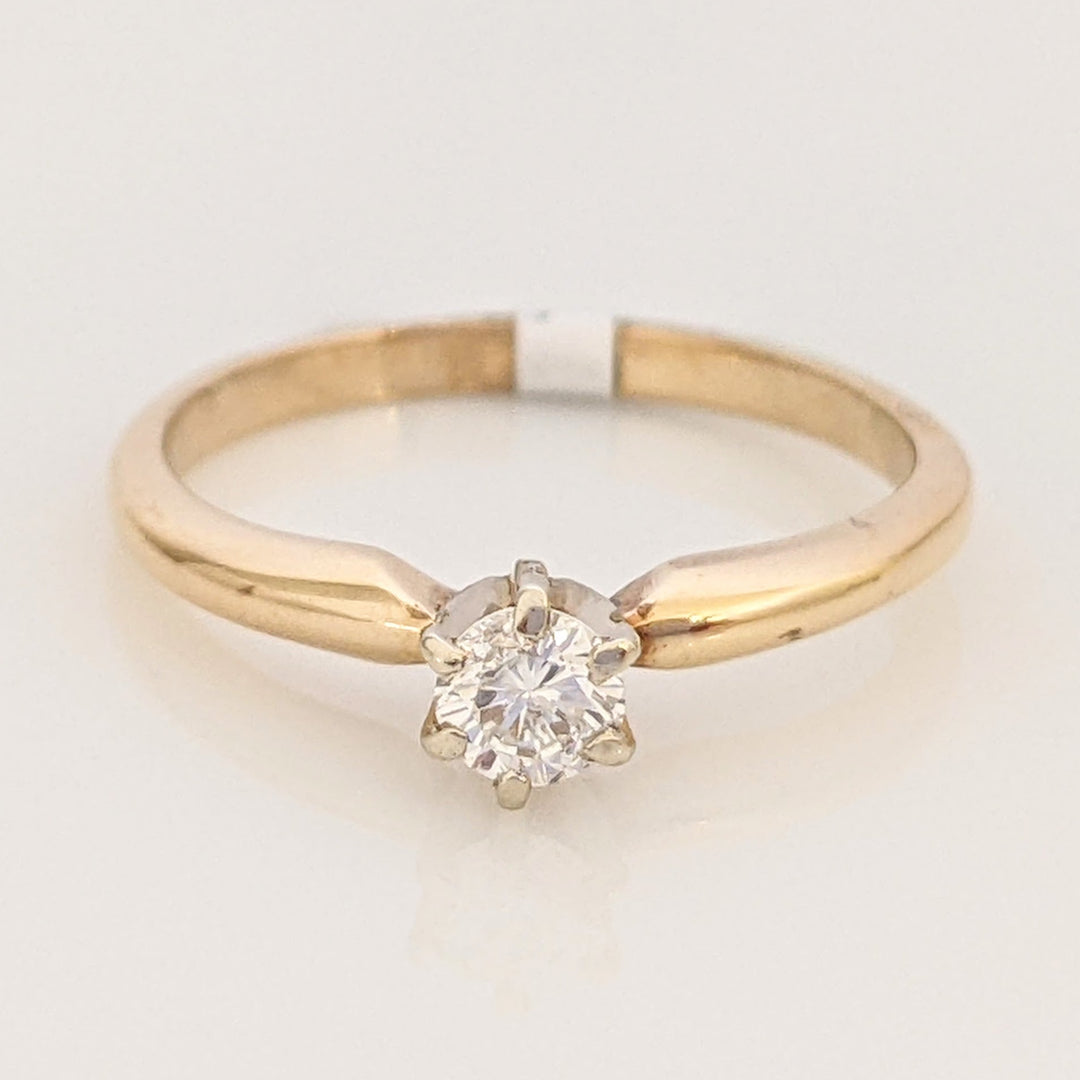 14K .20 CARAT TOTAL I1 H DIAMOND ROUND SOLITAIRE ESTATE RING 1.9 GRAMS