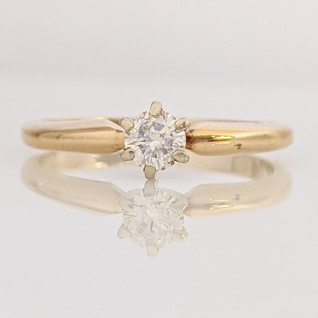 14K .20 CARAT TOTAL I1 H DIAMOND ROUND SOLITAIRE ESTATE RING 1.9 GRAMS