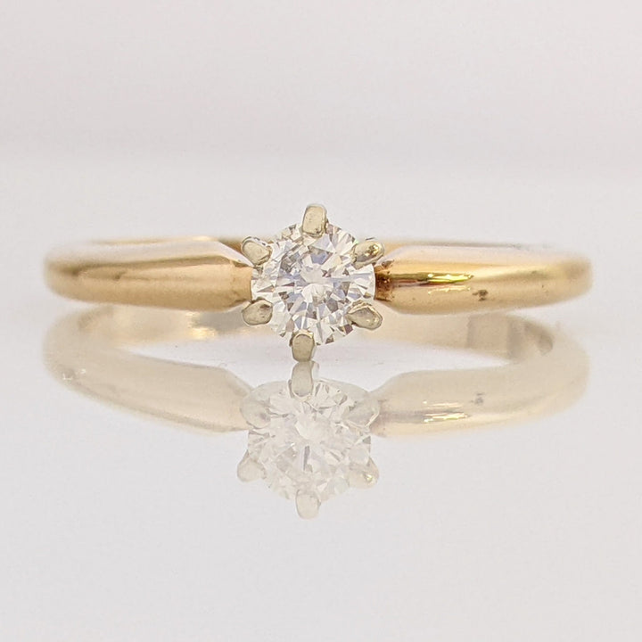 14K .20 CARAT TOTAL I1 H DIAMOND ROUND SOLITAIRE ESTATE RING 1.9 GRAMS