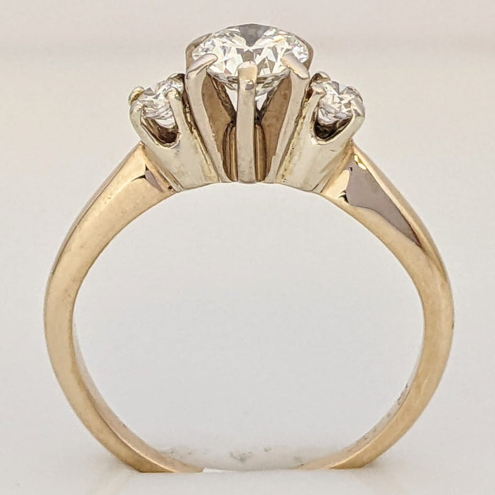 14K .58 CARAT TOTAL WEIGHT VS1 H DIAMOND ROUND TRINITY ESTATE RING 2.3 GRAMS