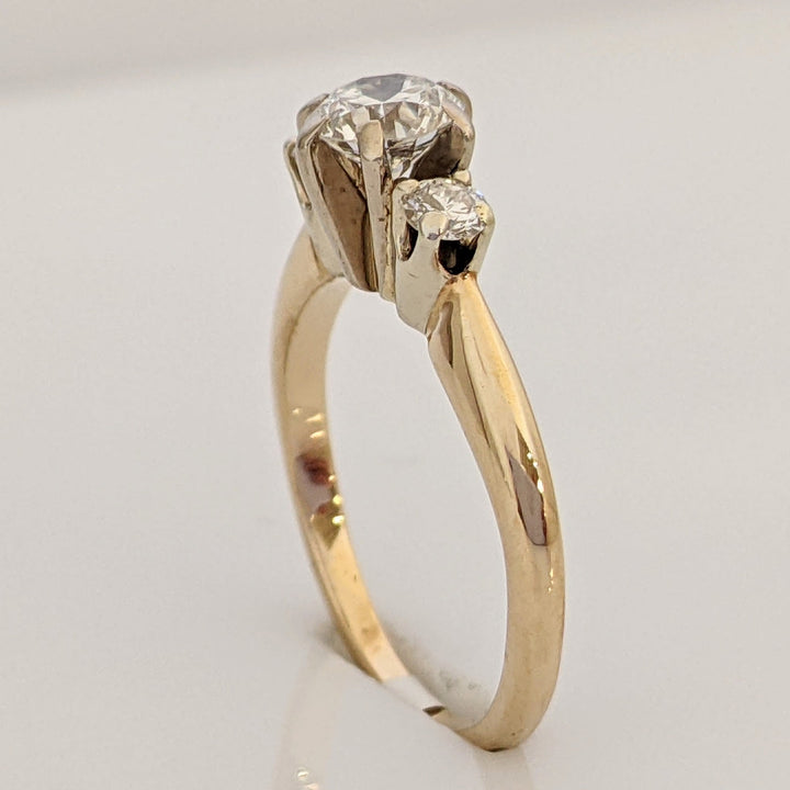 14K .58 CARAT TOTAL WEIGHT VS1 H DIAMOND ROUND TRINITY ESTATE RING 2.3 GRAMS