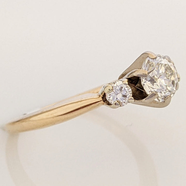 14K .58 CARAT TOTAL WEIGHT VS1 H DIAMOND ROUND TRINITY ESTATE RING 2.3 GRAMS