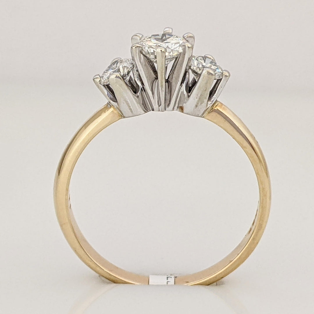 14K .72 CARAT TOTAL WEIGHT I1 H DIAMOND ROUND (3) TRINITY ESTATE RING 2.6 GRAMS