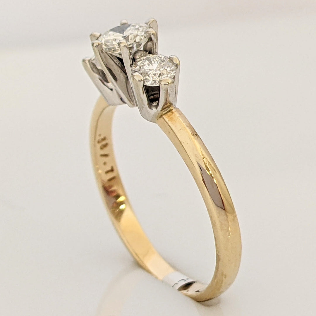 14K .72 CARAT TOTAL WEIGHT I1 H DIAMOND ROUND (3) TRINITY ESTATE RING 2.6 GRAMS