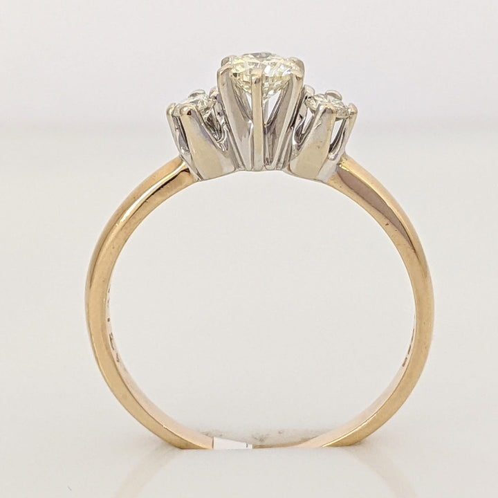 14K .47 CARAT TOTAL WEIGHT VS1 H ROUND DIAMOND (3) TRINITY ESTATE RING 2.3 GRAMS