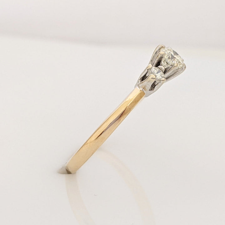 14K .47 CARAT TOTAL WEIGHT VS1 H ROUND DIAMOND (3) TRINITY ESTATE RING 2.3 GRAMS