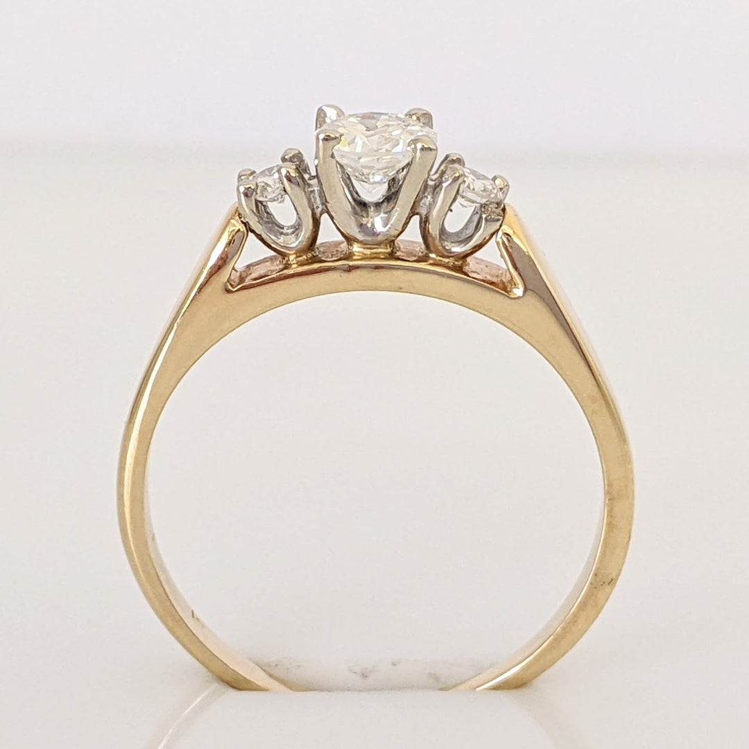 14K .38 CARAT TOTAL WEIGHT VS1 G DIAMOND ROUND (3) TRINITY ESTATE RING 2.4 GRAMS