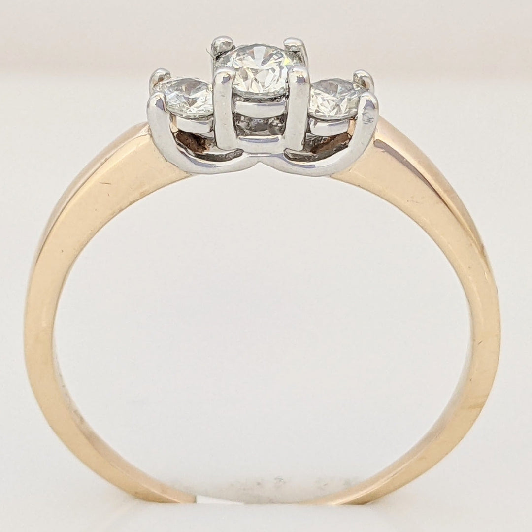 14K .41 CARAT TOTAL WEIGHT SI2 G DIAMOND ROUND (3) TRINITY ESTATE RING 2.9 GRAMS