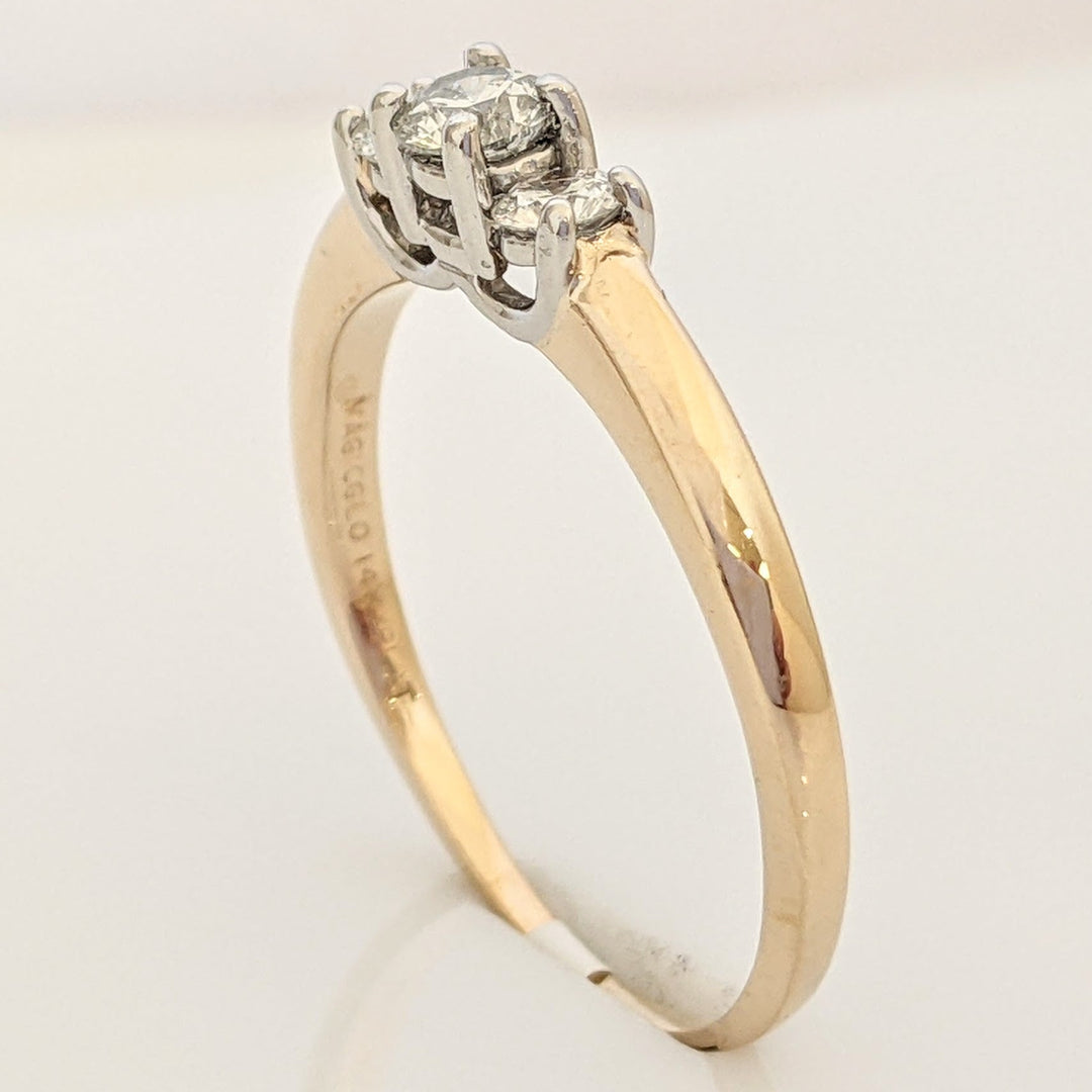 14K .41 CARAT TOTAL WEIGHT SI2 G DIAMOND ROUND (3) TRINITY ESTATE RING 2.9 GRAMS