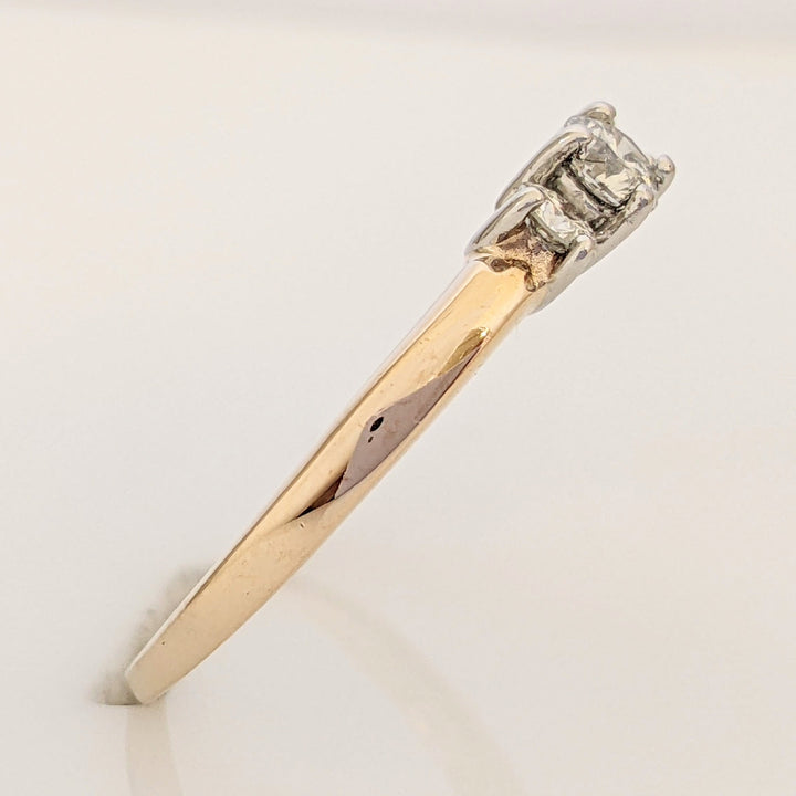 14K .41 CARAT TOTAL WEIGHT SI2 G DIAMOND ROUND (3) TRINITY ESTATE RING 2.9 GRAMS