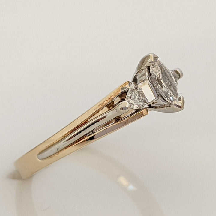 14K .30 CARAT TOTAL WEIGHT MARQUISE DIAMOND WITH (2) TRILLION CUT ESTATE RING 2.8 GRAMS