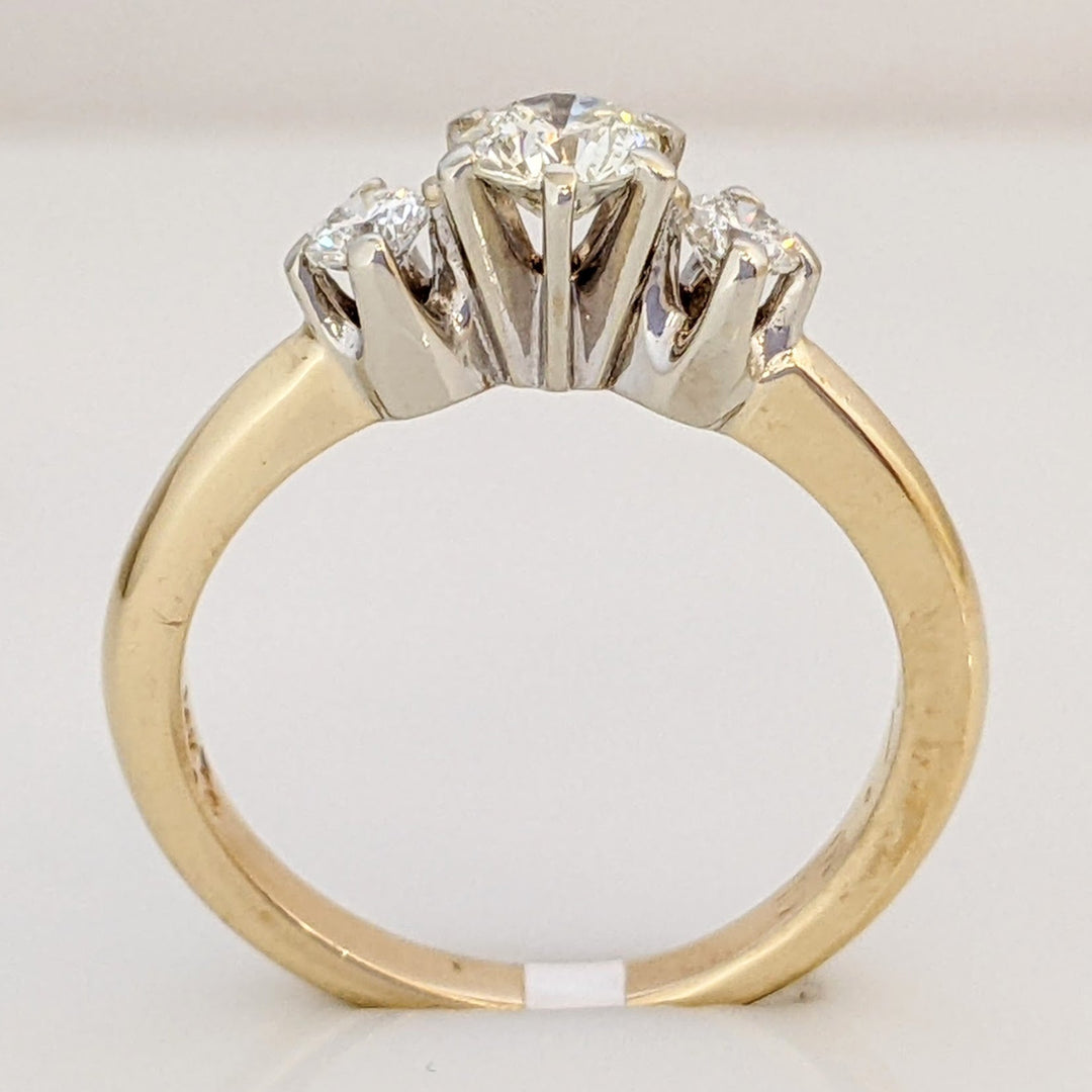 14K .52 CARAT TOTAL WEIGHT I1 K DIAMOND ROUND (3) TRINITY ESTATE RING 3.0 GRAMS