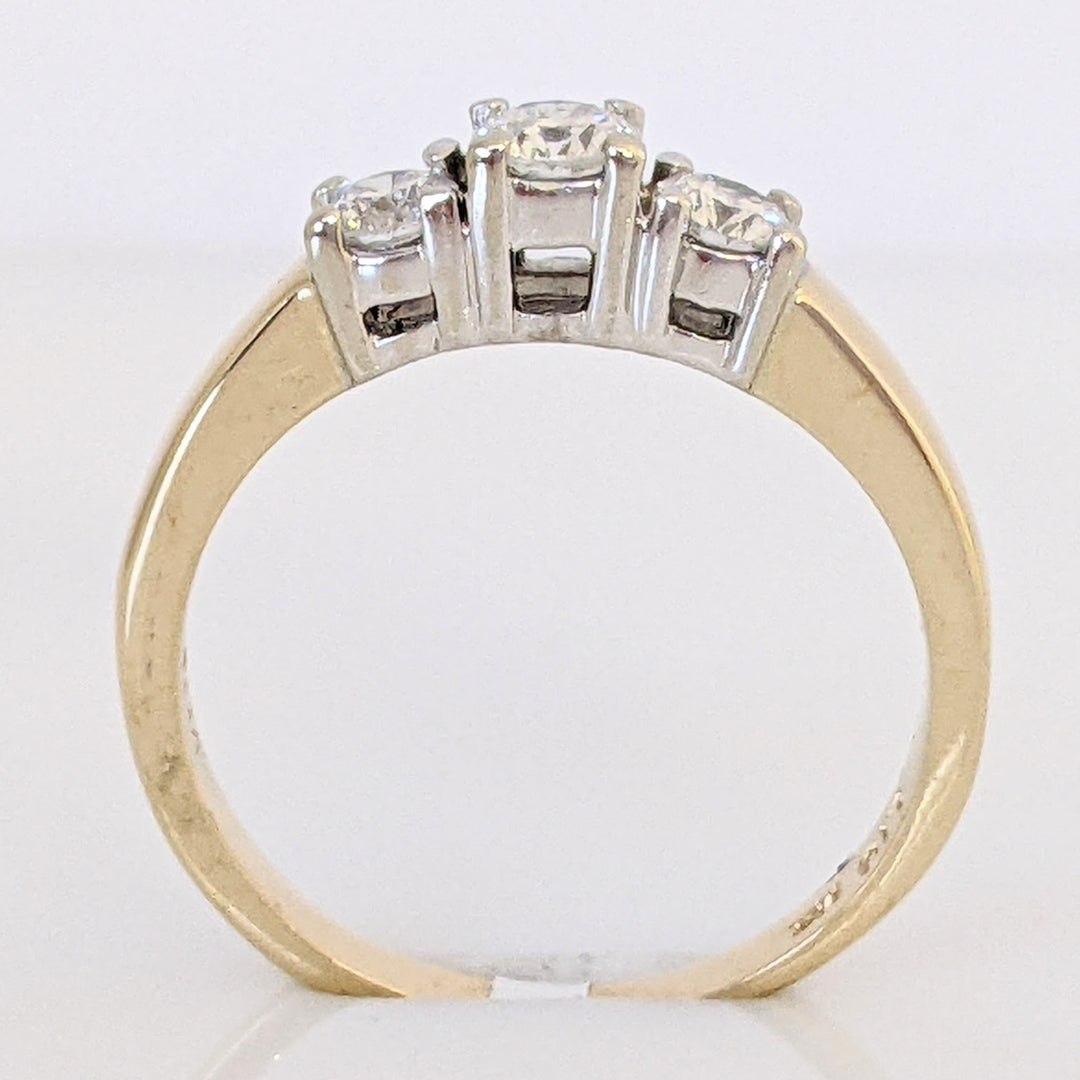 14K .46 CARAT TOTAL WEIGHT I2 G DIAMOND ROUND (3) TRINITY ESTATE RING 3.2 GRAMS