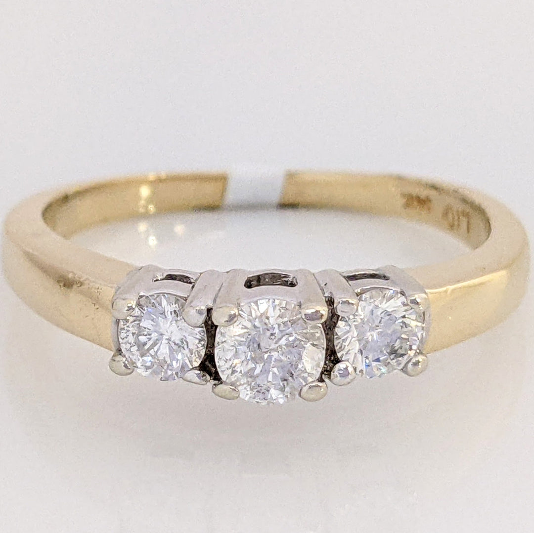 14K .46 CARAT TOTAL WEIGHT I2 G DIAMOND ROUND (3) TRINITY ESTATE RING 3.2 GRAMS