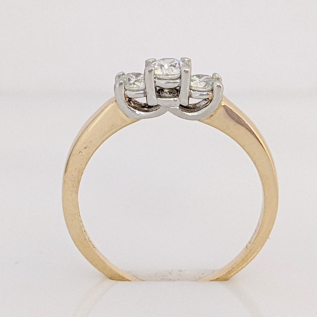 14K .40 CARAT TOTAL WEIGHT SI2 G DIAMOND ROUND (3) TRINITY ESTATE RING 2.9 GRAMS