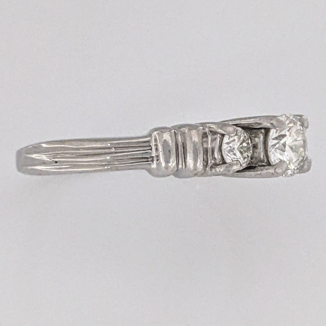 PLATINUM .44 CARAT TOTAL WEIGHT SI2 I DIAMOND ROUND (3) TRINITY ESTATE RING 4.4 GRAMS