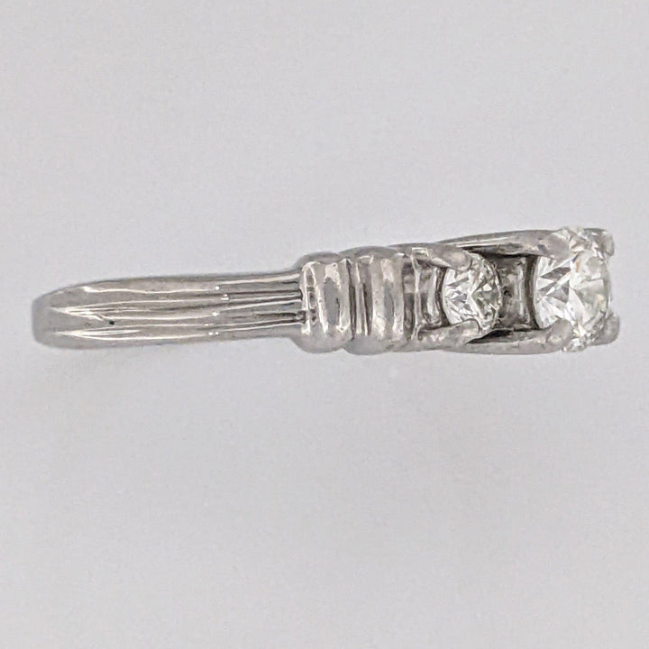 PLATINUM .44 CARAT TOTAL WEIGHT SI2 I DIAMOND ROUND (3) TRINITY ESTATE RING 4.4 GRAMS